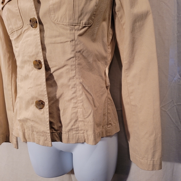 Banana Republic Cream Button Down Cotton Shirt Jacket - Picture 3 of 11